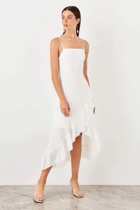 10943 Off-White Asymmetrical Strap Dress