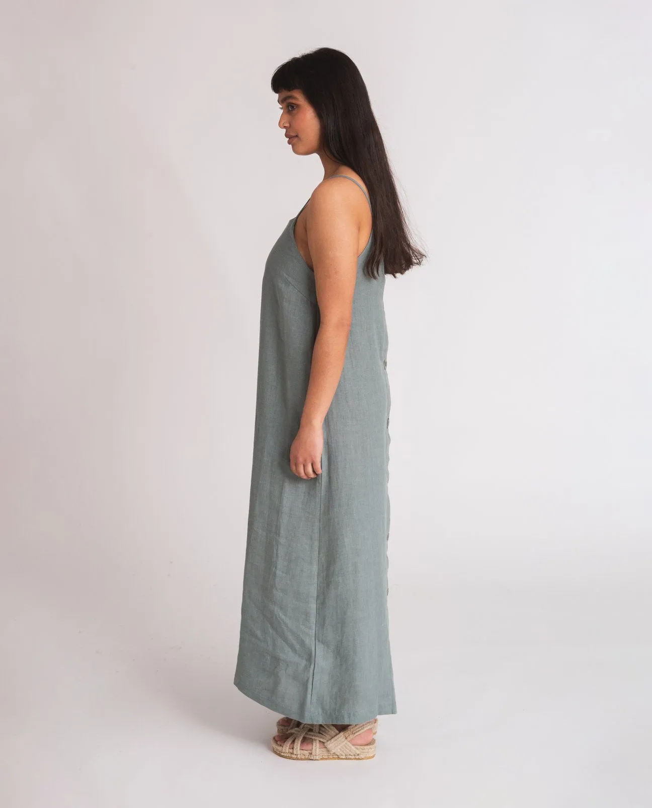 Athea Linen Dress In Ocean