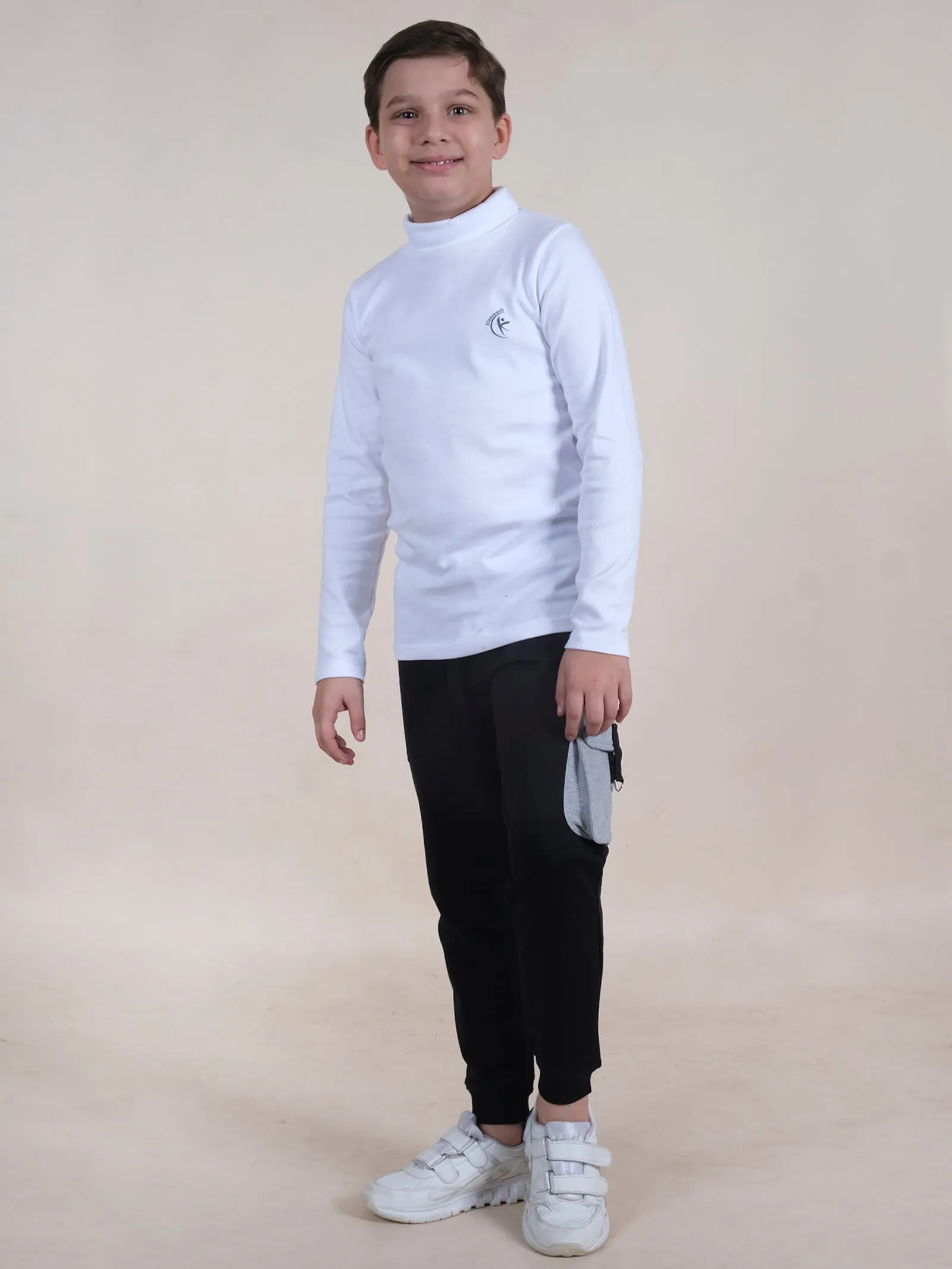 Boys Fleece Contrast Cargo Pocket Detailed Track Pant