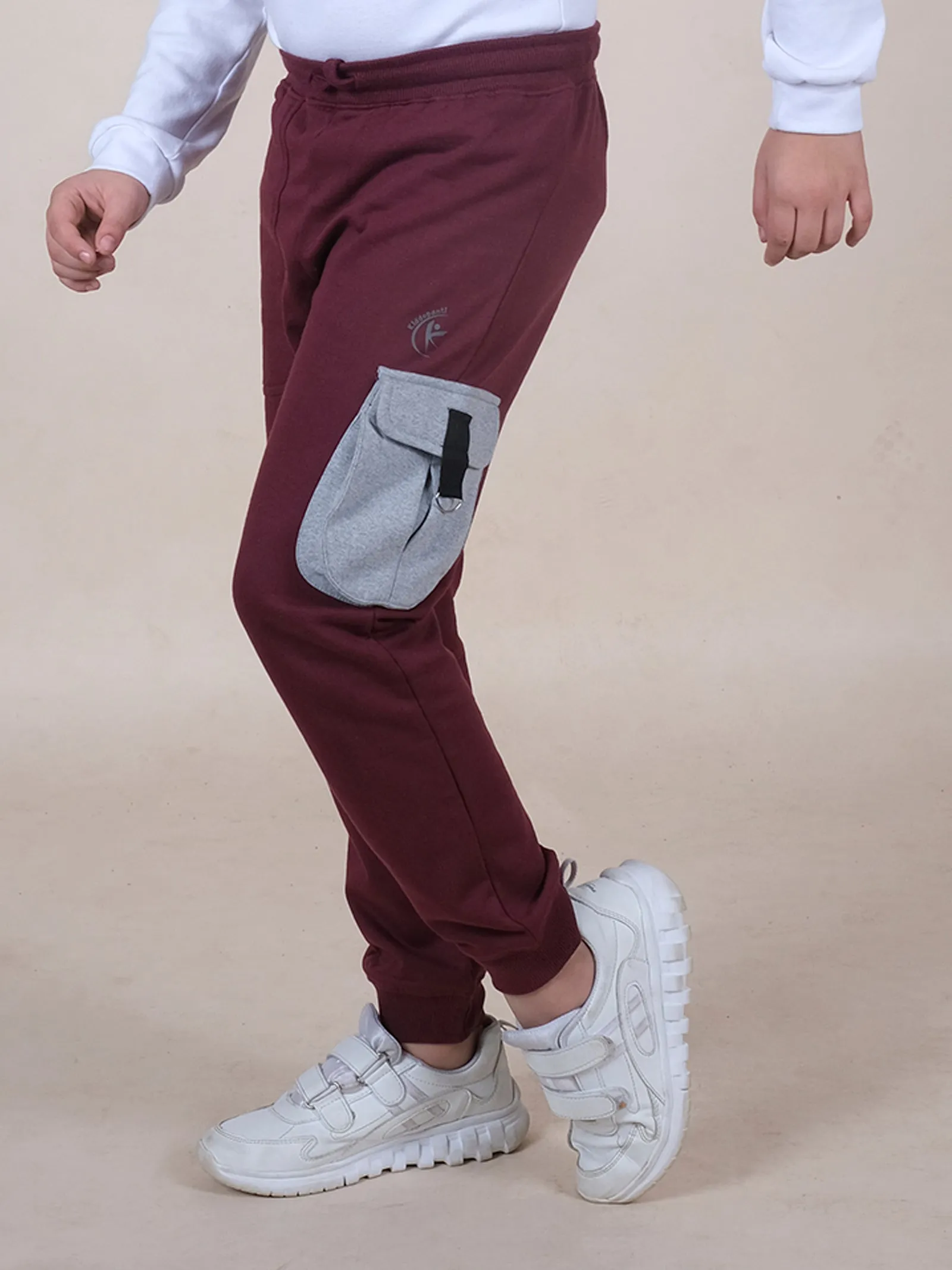 Boys Fleece Contrast Cargo Pocket Detailed Track Pant