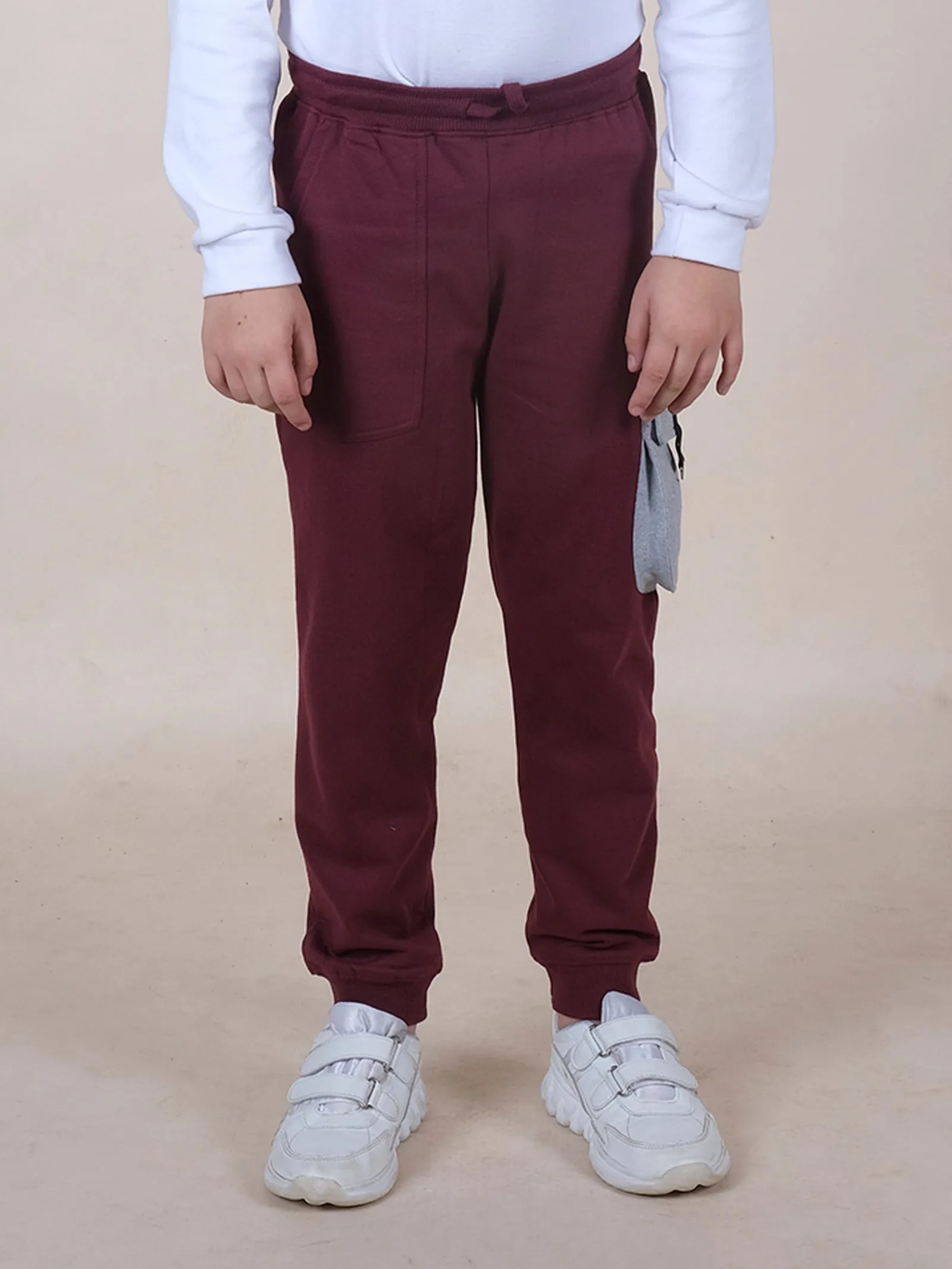 Boys Fleece Contrast Cargo Pocket Detailed Track Pant