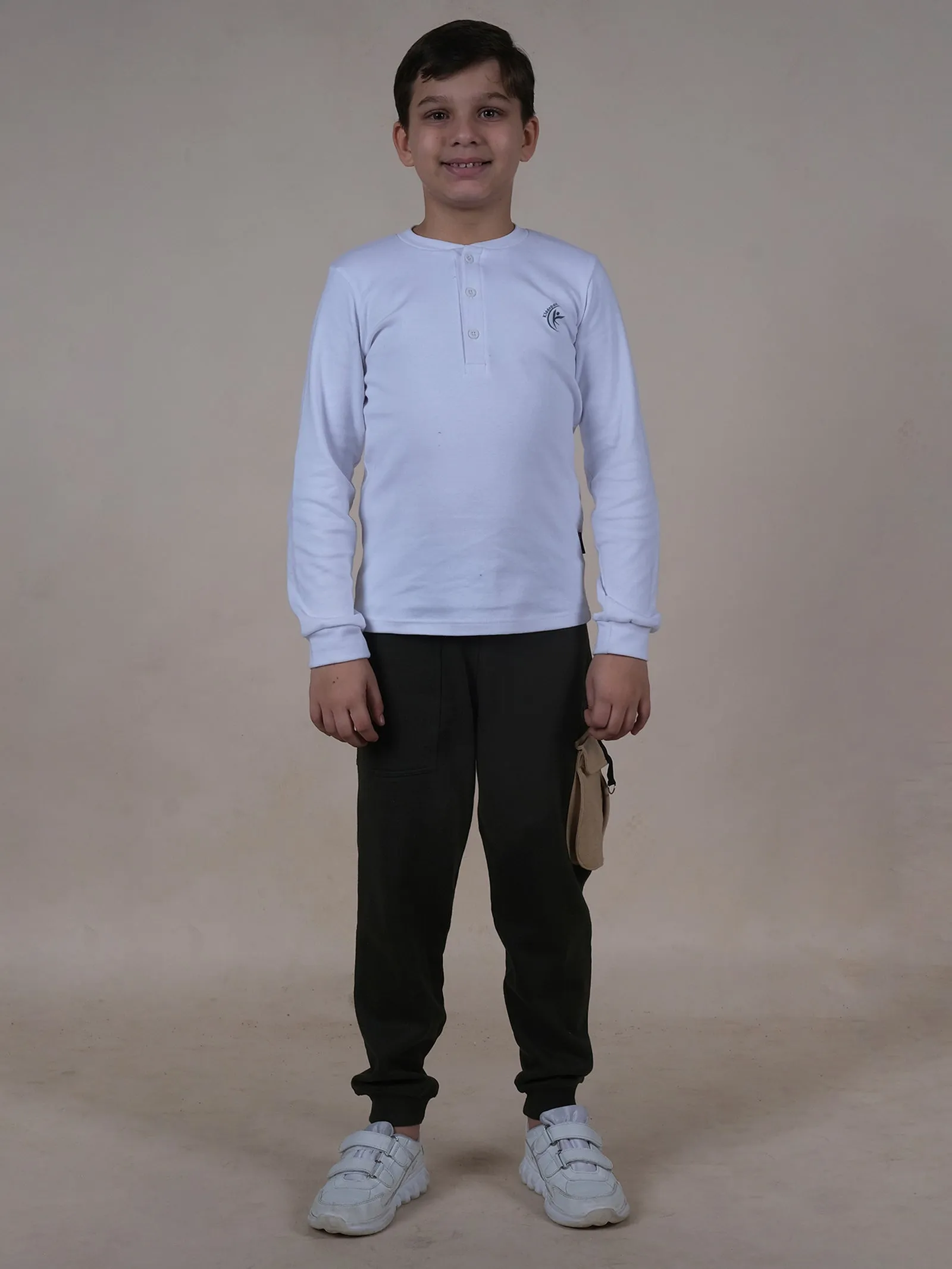 Boys Fleece Contrast Cargo Pocket Detailed Track Pant