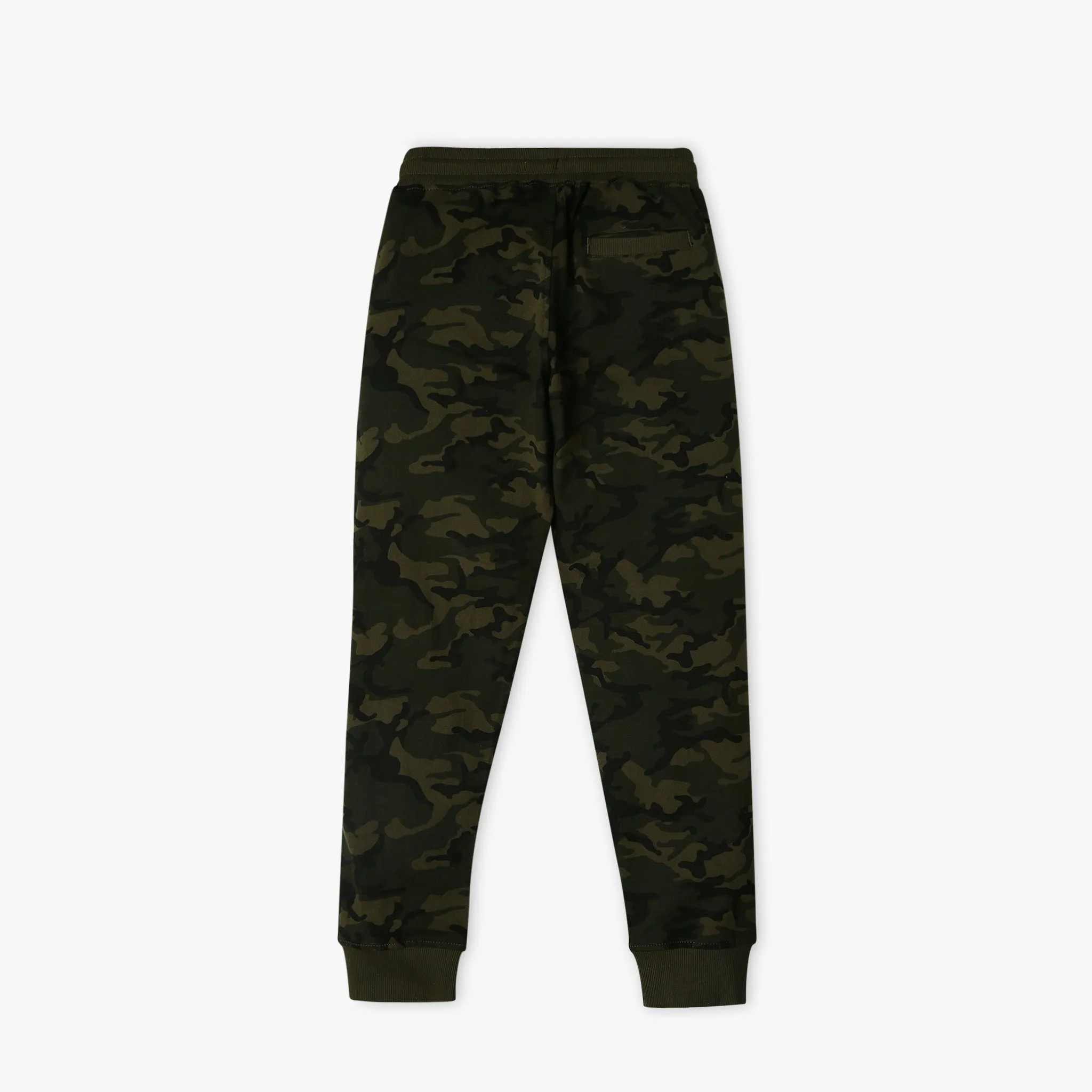 Boy's Regular Fit Camouflage Mid Rise Trackpants