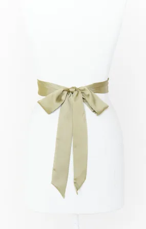 Bridesmaid Sash ~ Moss Green Luxe Satin