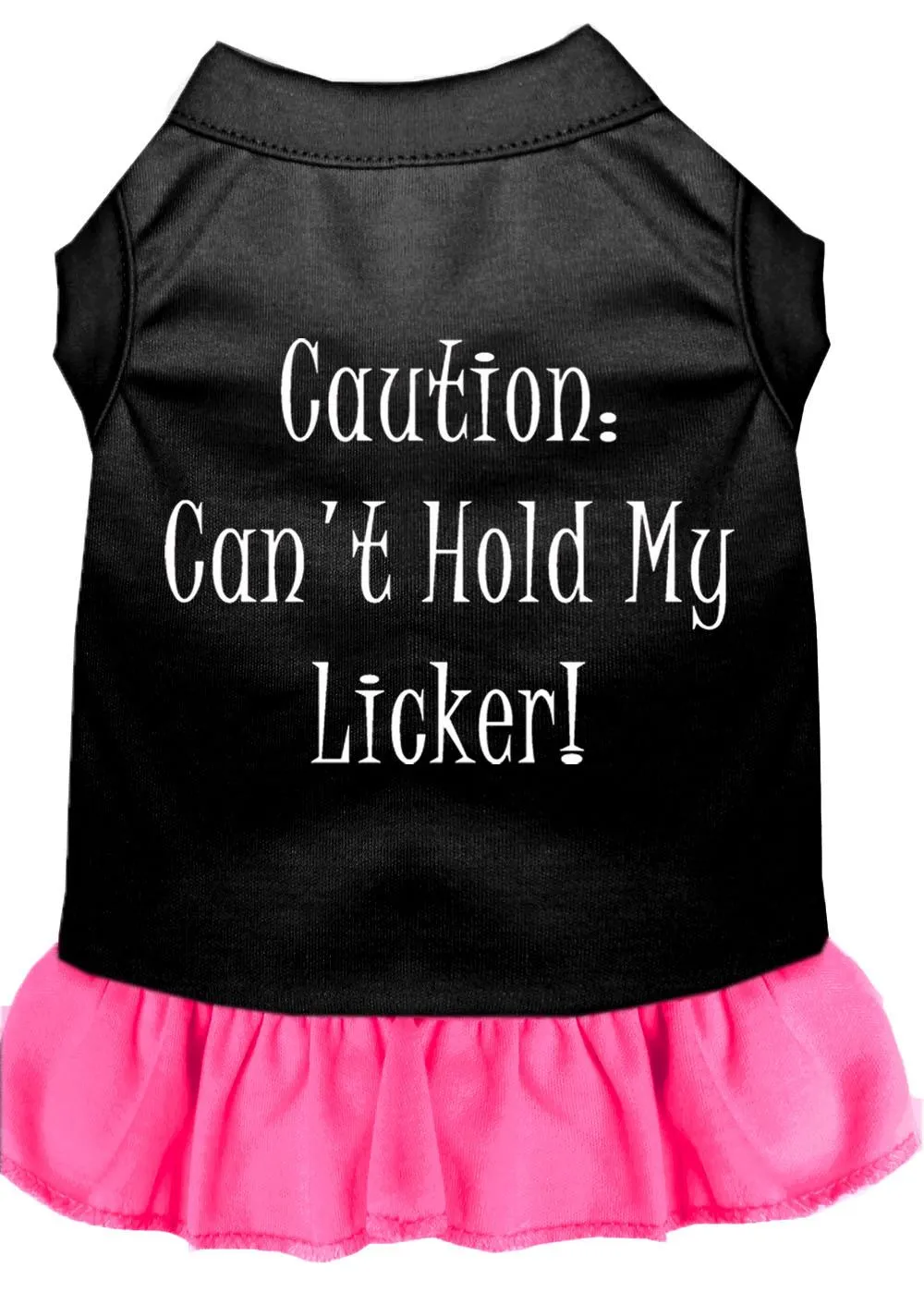 Can't Hold My Licker Screen Print Dress Black With Bright Pink Sm (10)