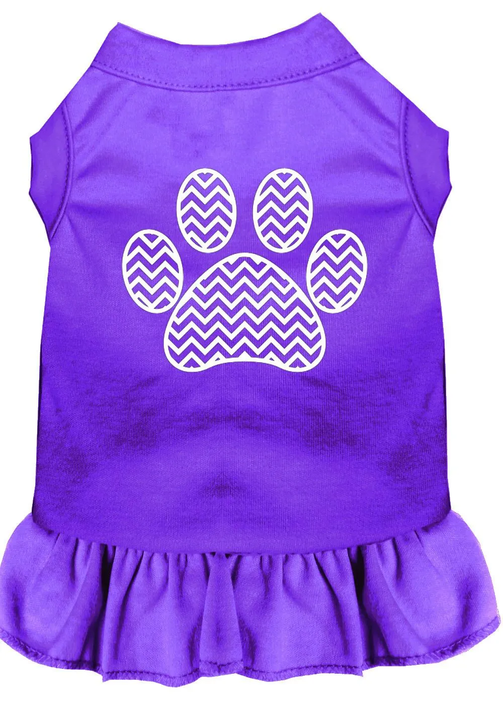 Chevron Paw Screen Print Dress Purple Xl (16)