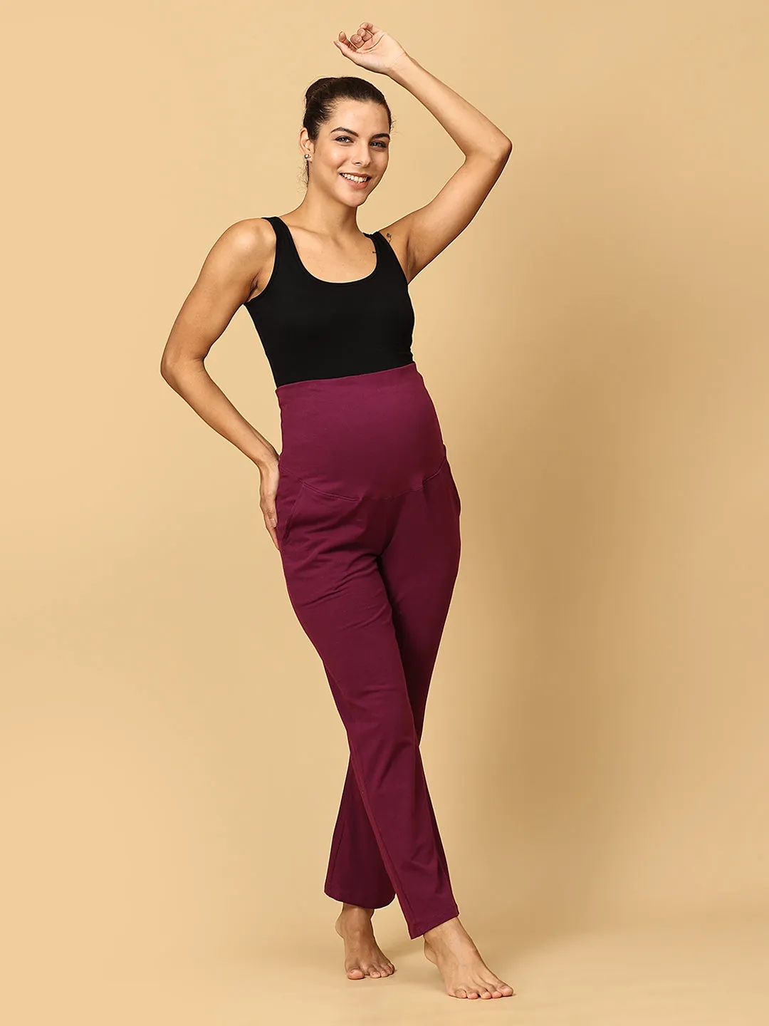 Comfy Maternity Regular Pants - Grape