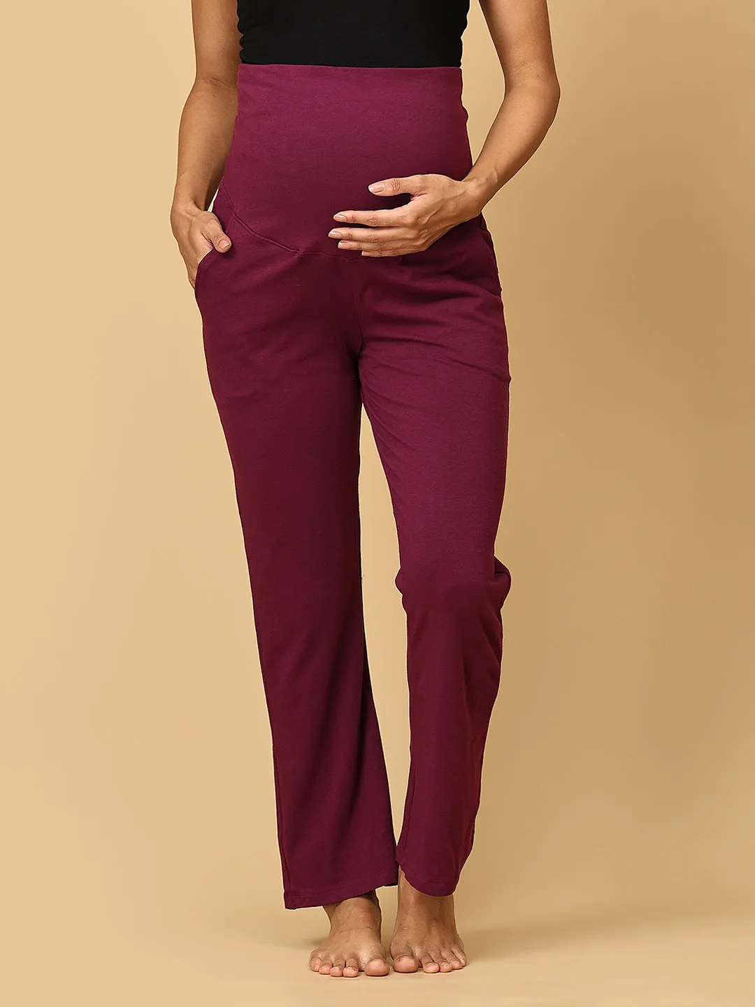 Comfy Maternity Regular Pants - Grape