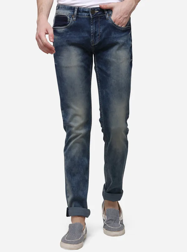 Dark Blue Slim Fit Solid Jeans | JadeBlue