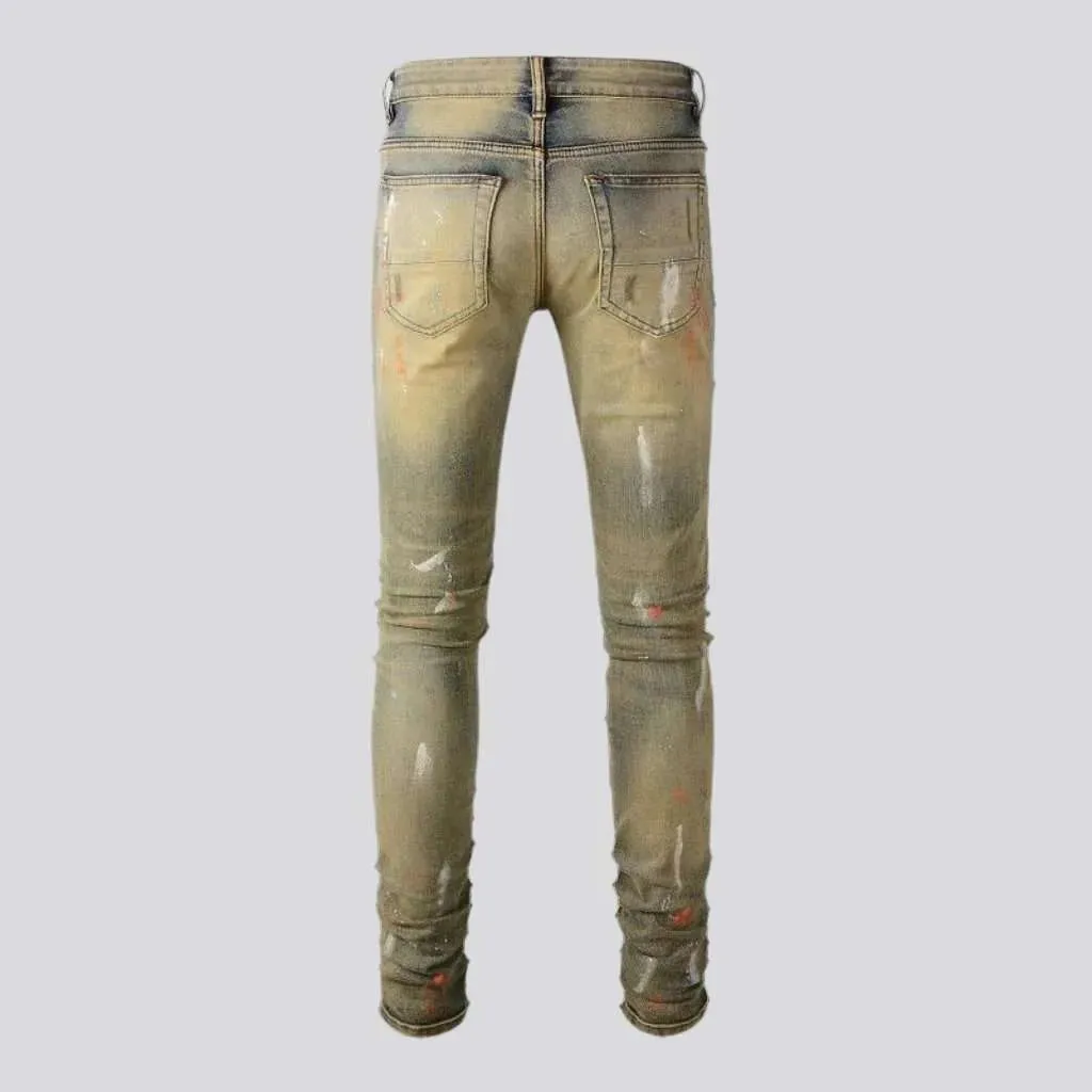 Distressed men's vintage jeans