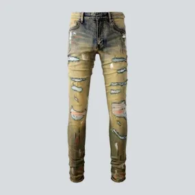 Distressed men's vintage jeans