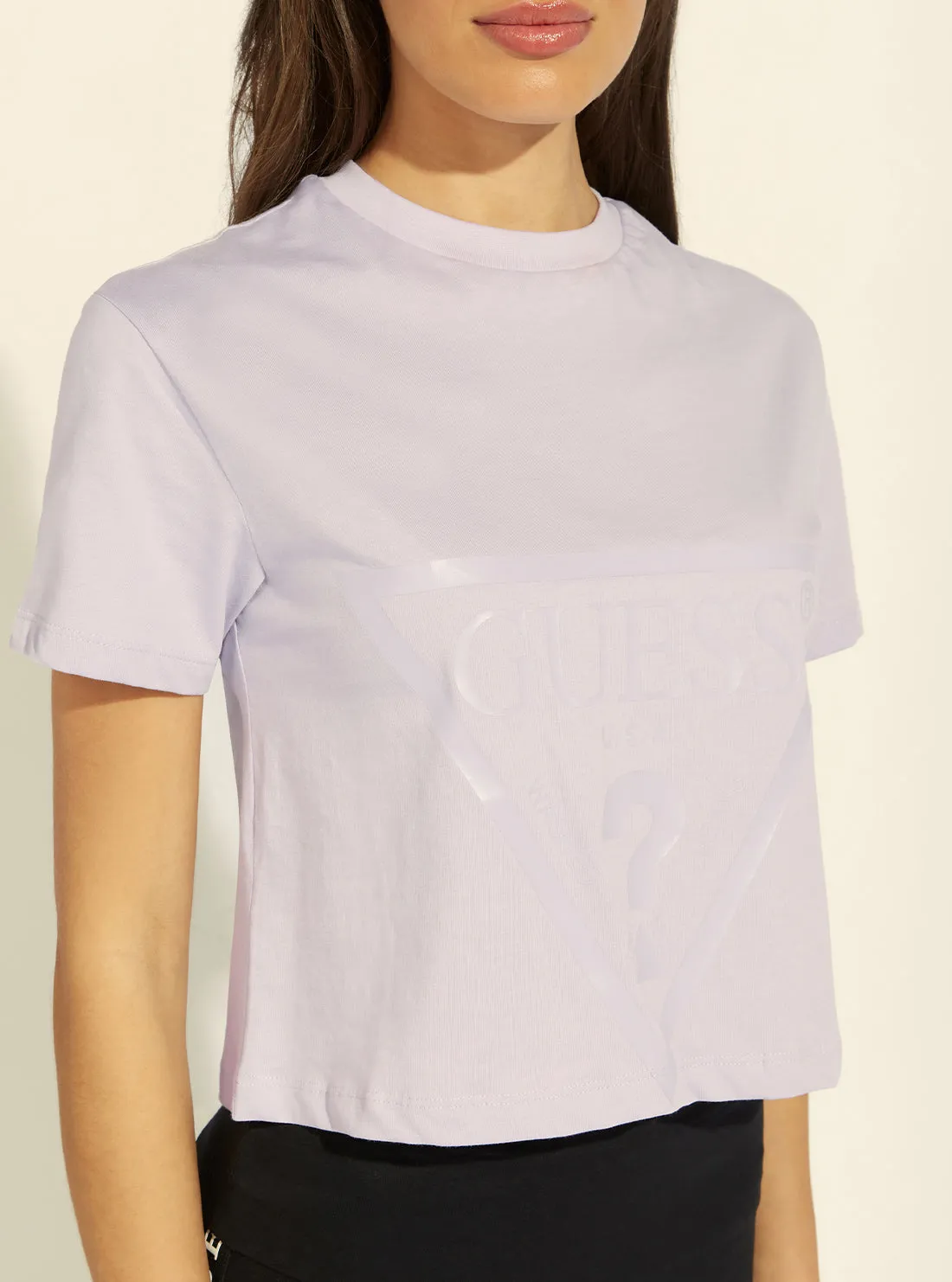 Eco Lilac Purple Adele Logo Crop T-Shirt