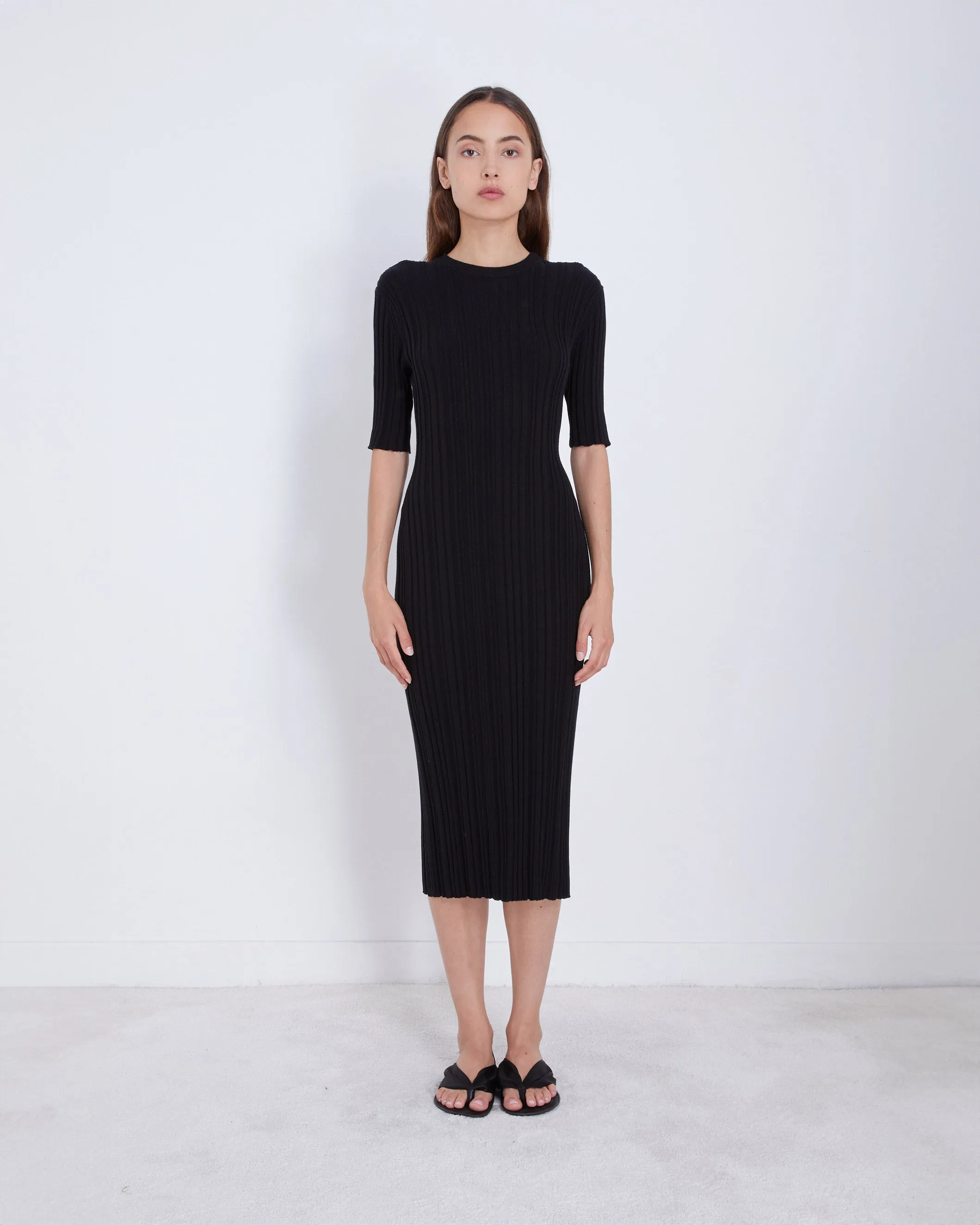 Elea Silk Cotton Rib Dress