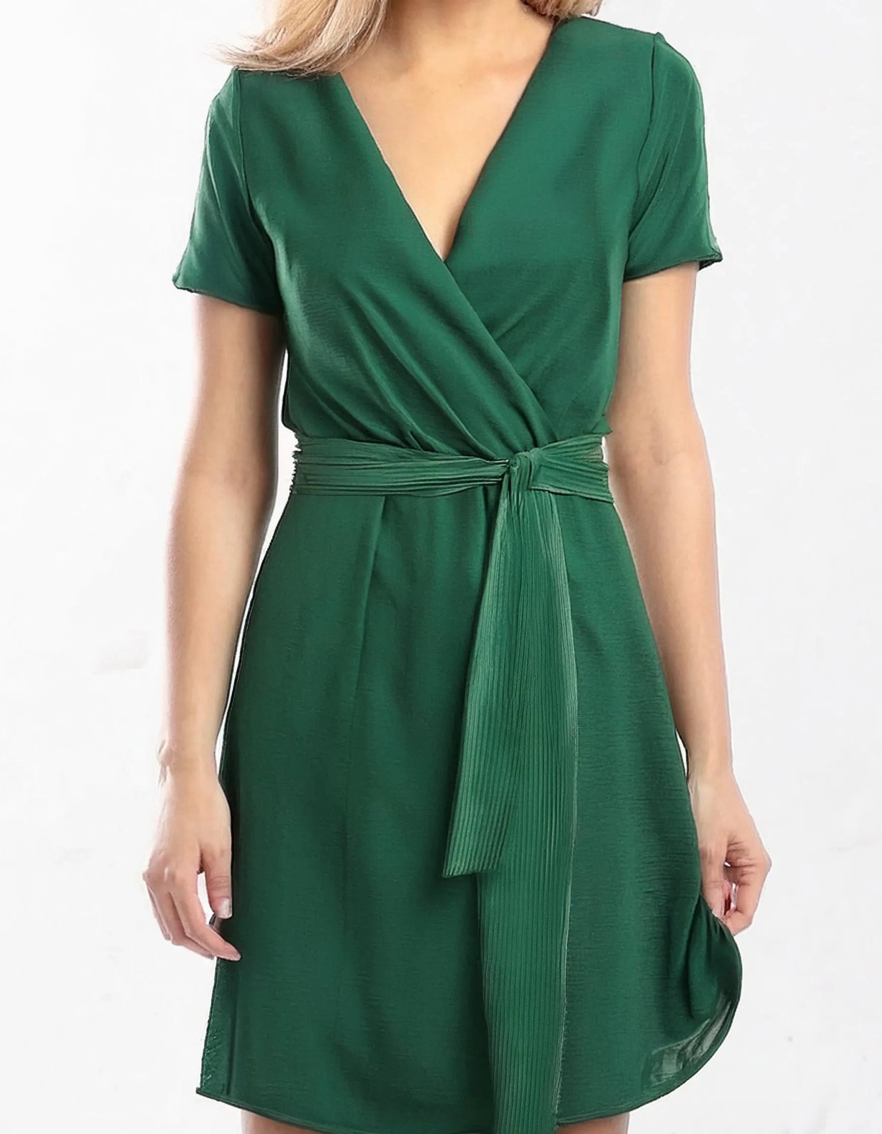 Emerald Enchantress Wrap Dress