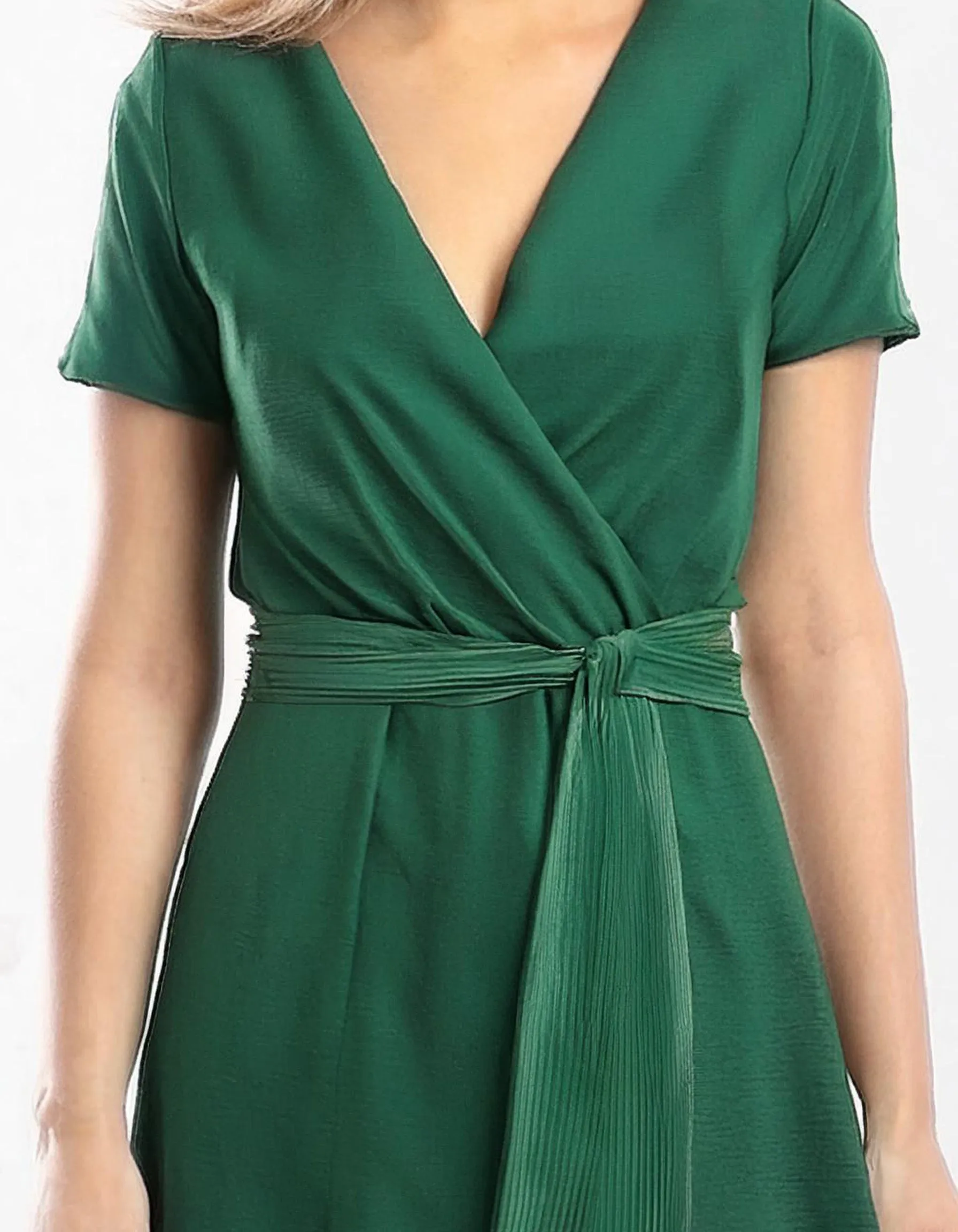 Emerald Enchantress Wrap Dress