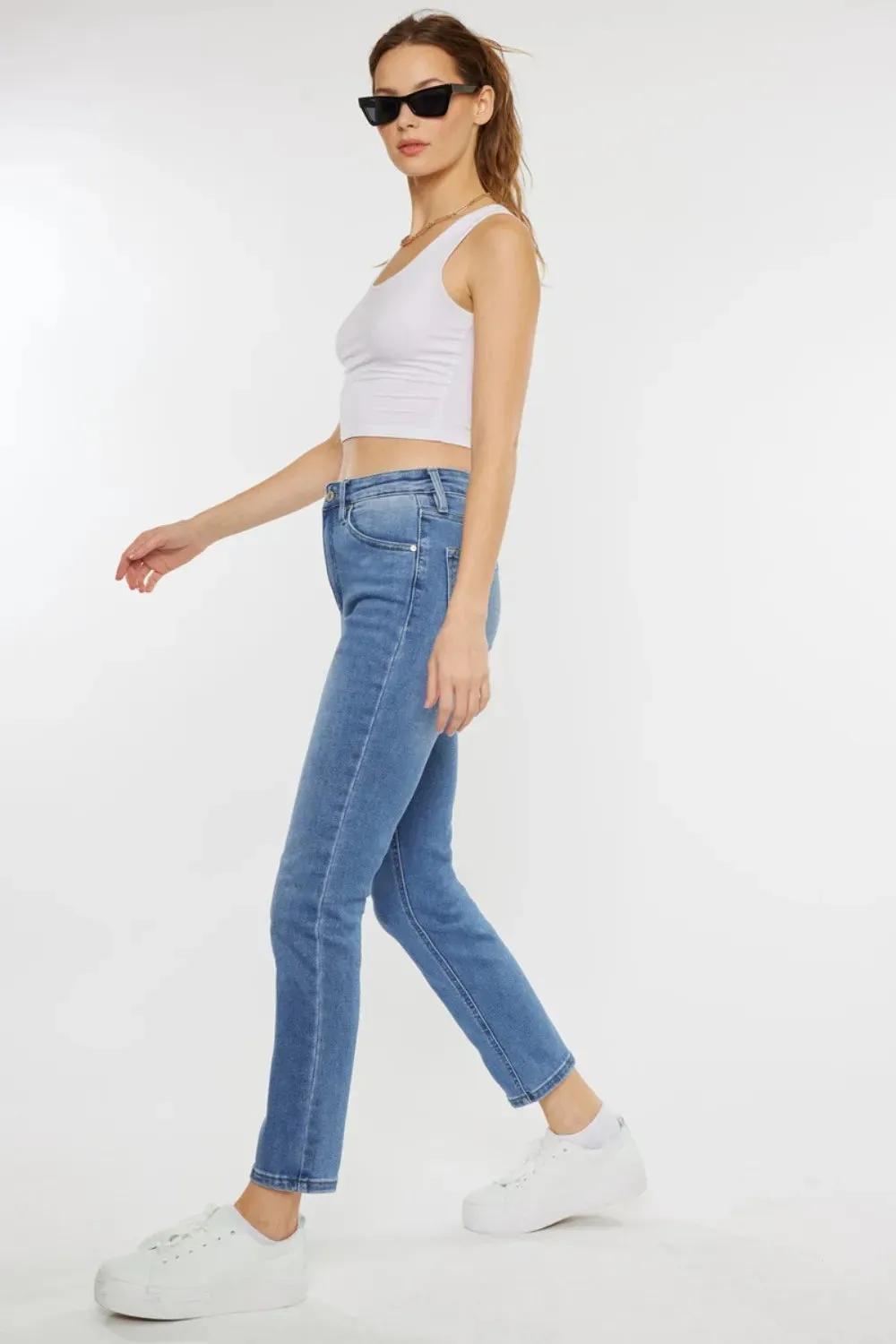 Full Size Cat's Whiskers High Waist Jeans