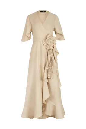 Gol Wrap Dress - Sand