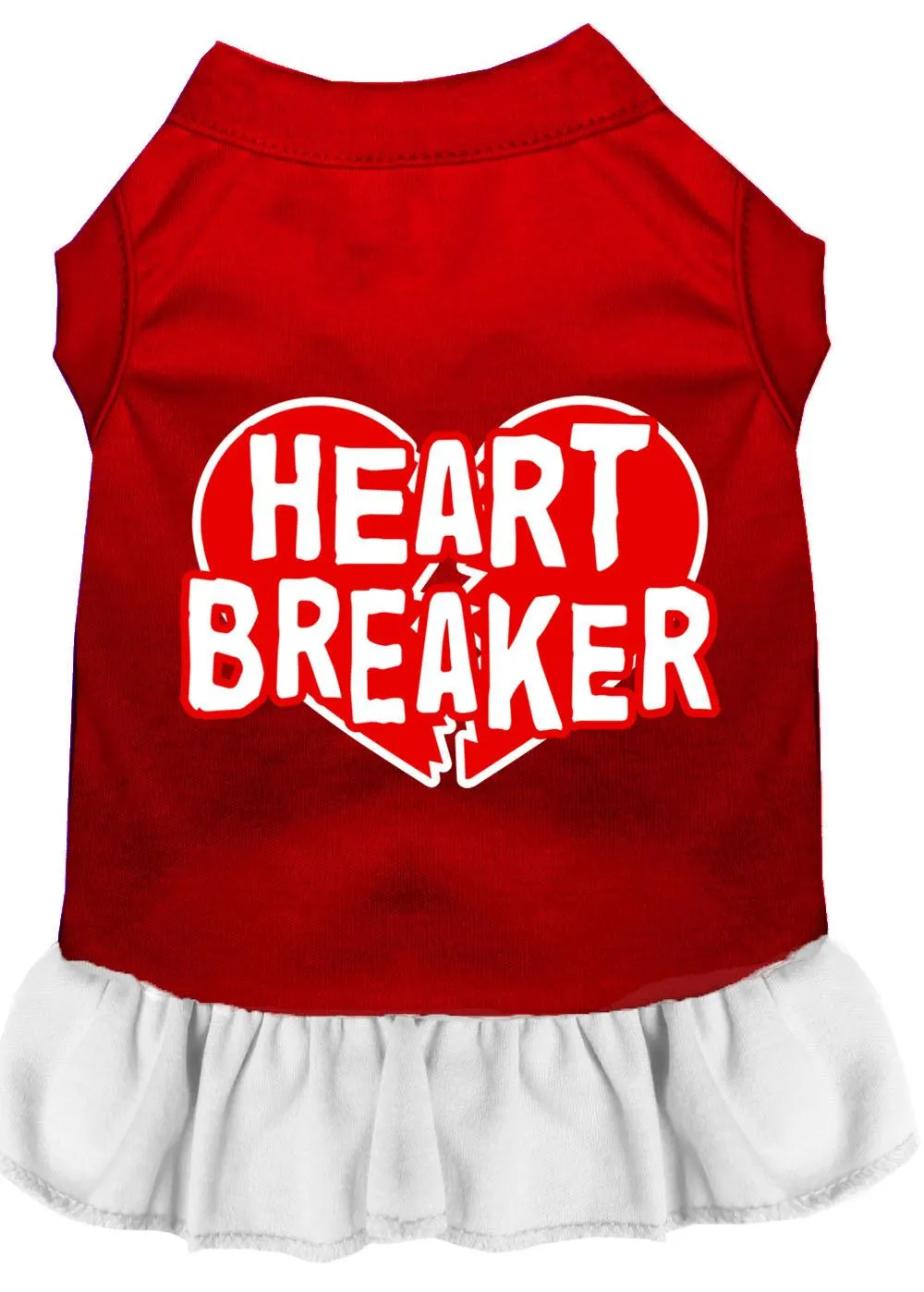 Heart Breaker Screen Print Dress Red With White Xxxl (20)