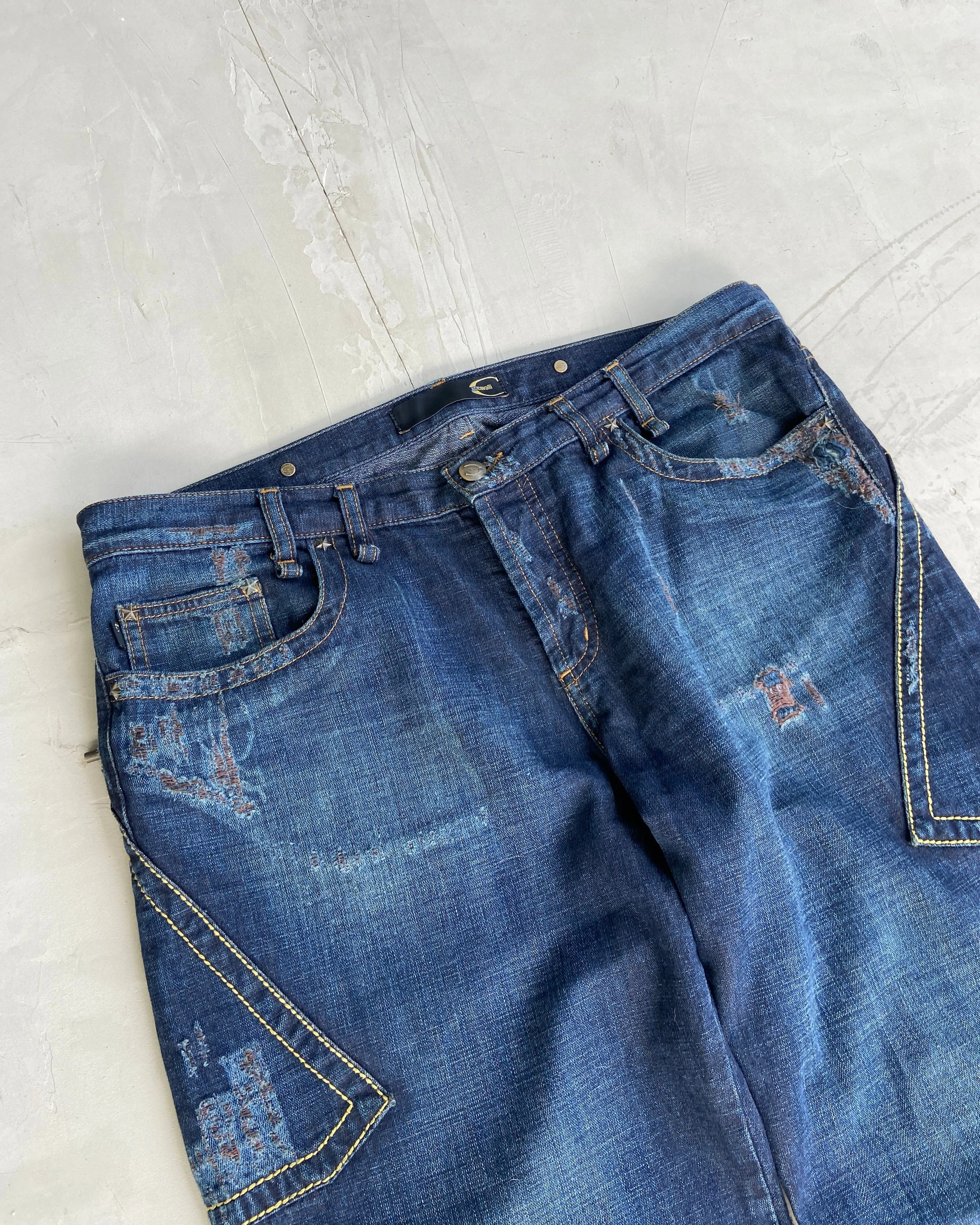 JUST CAVALLI DISTRESSED JEANS - W36"