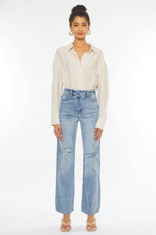 Kan Can 90's Wide Leg Straight Jeans