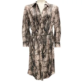 L'Agence Brown Snake Print Wrap Dress