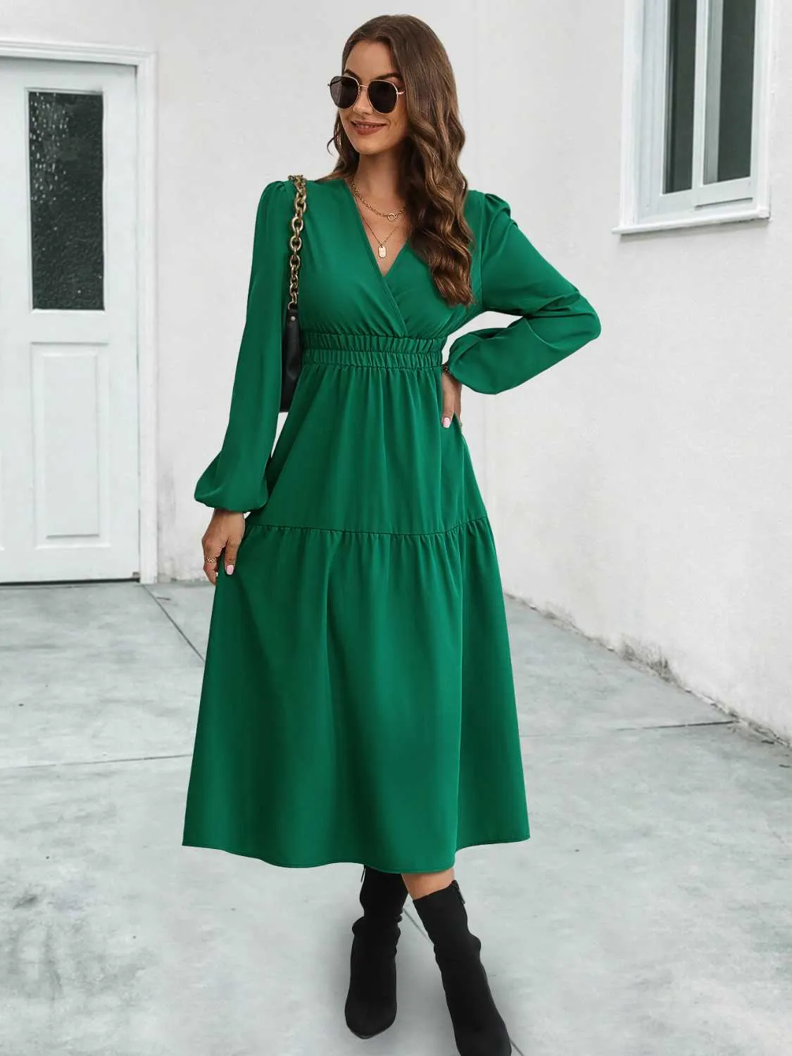 Long Sleeve Midi Office Dress