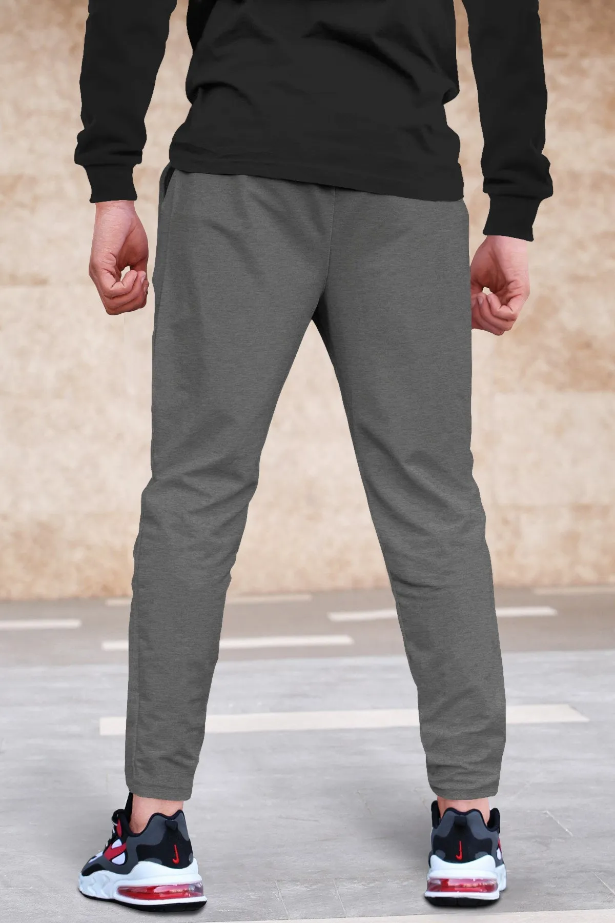 Men Dark Grey Graphic Print Regular Track Pant