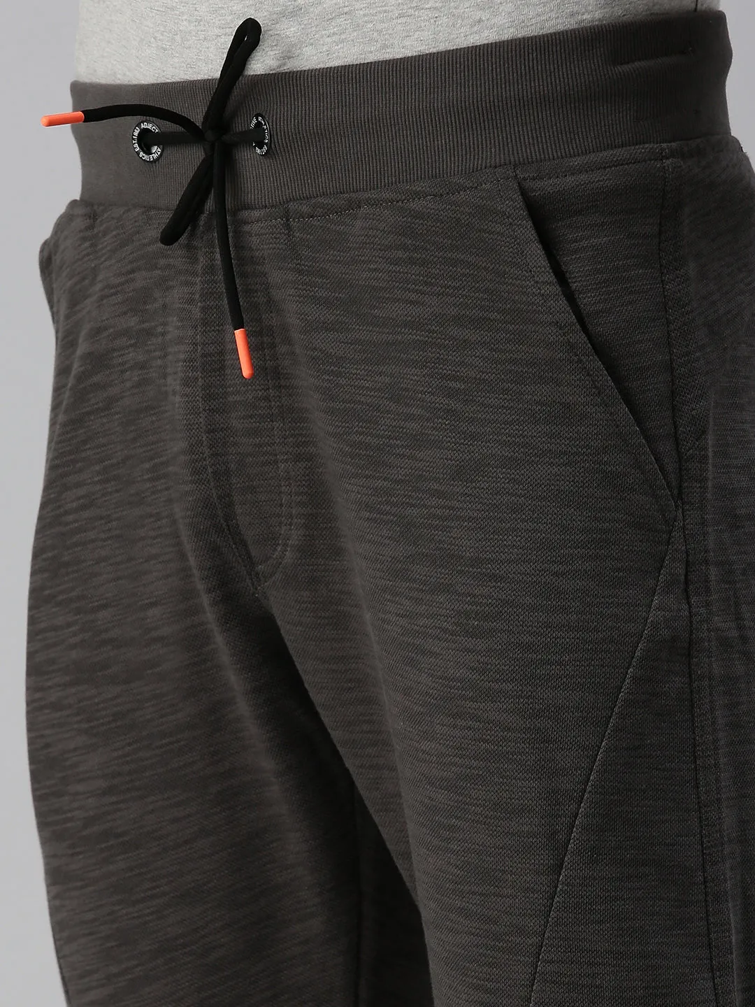 Men Solid Grey Straight Fit Trackpant