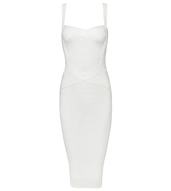 Midi Bandage Sexy Spaghetti Strap Bodycon Club Party Dresses