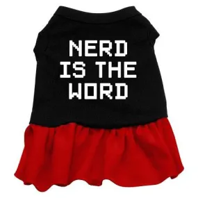 Nerd is the Word Screen Print Dress Black with Red Sm (10)