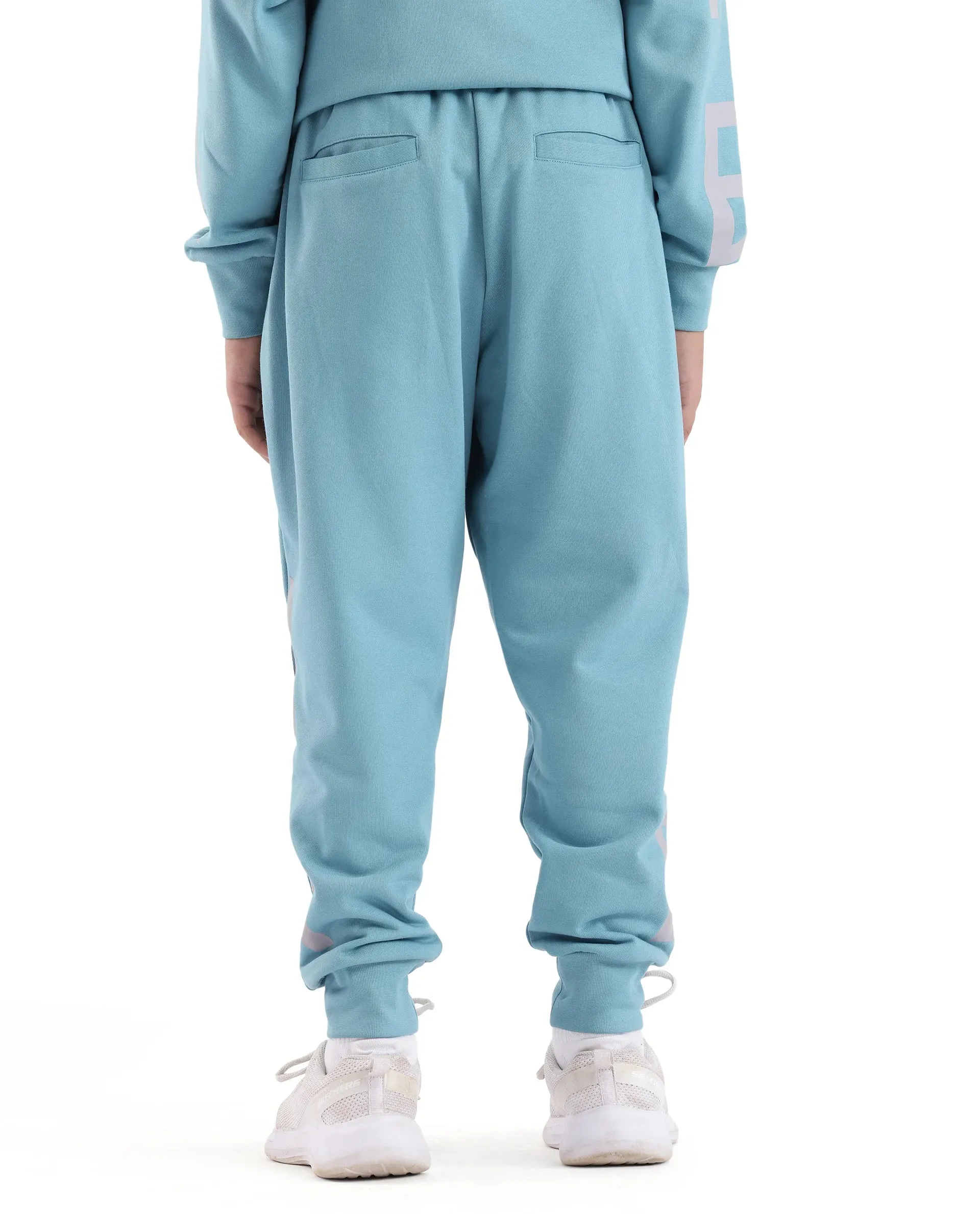 Rare Ones Kids Joe Blue Cotton Poly Plastisol Print Trackpant