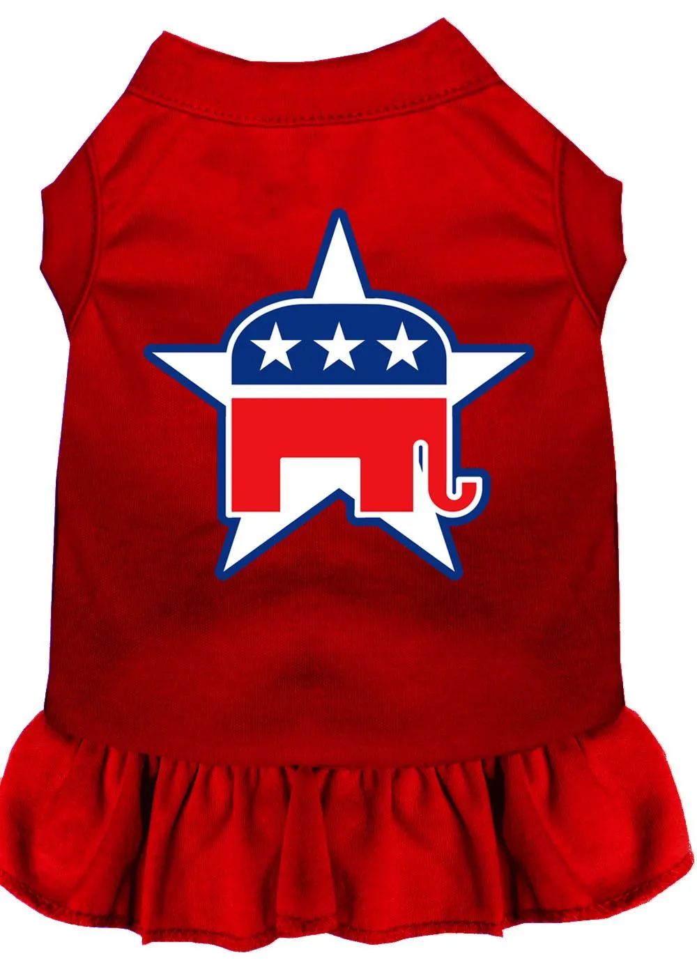 Republican Screen Print Dress Red Med (12)