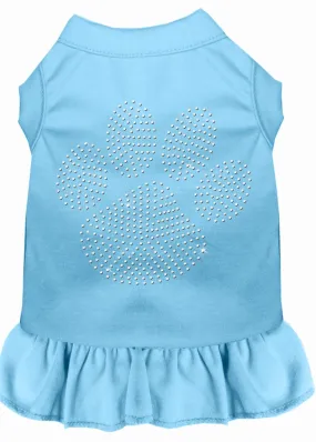 Rhinestone Clear Paw Dress Baby Blue Xl (16)