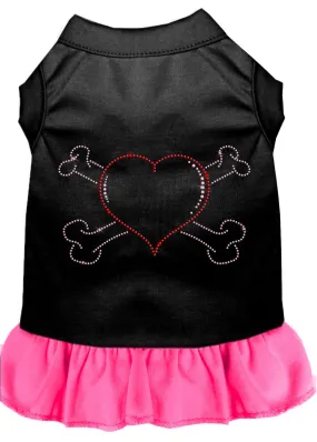 Rhinestone Heart And Crossbones Dress Black With Bright Pink Xxxl (20)