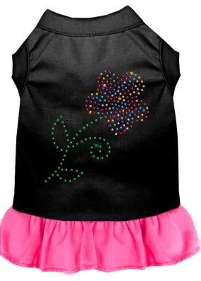 Rhinestone Multi Flower Dress Black With Bright Pink Xxxl (20)