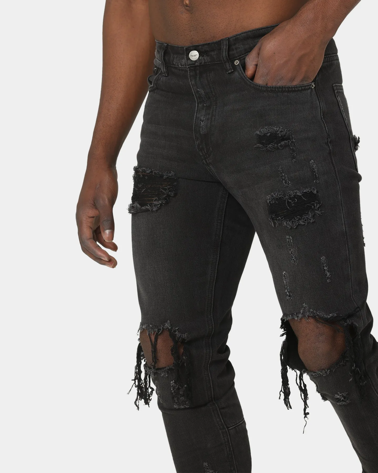 Saint Morta Destroyer Distressed Jeans Vintage Black