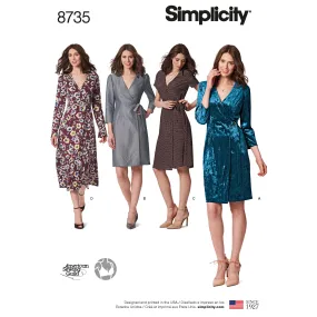 Simplicity Pattern 8735  Misses'/Miss Petite Wrap Dress