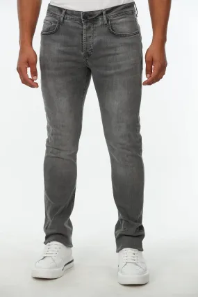 Slim Straight Grey Washed Jeans