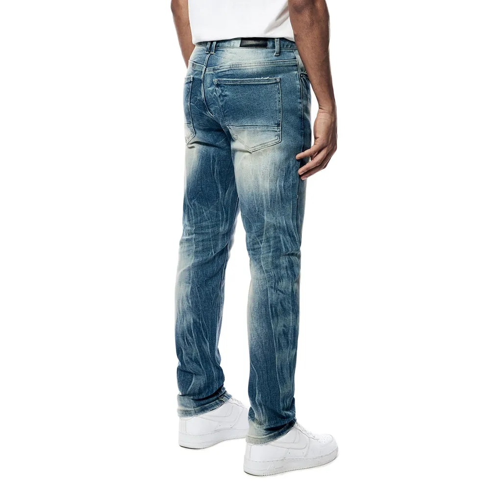 Slim Tapered Essential Premium Washed Jeans - Marion Blue