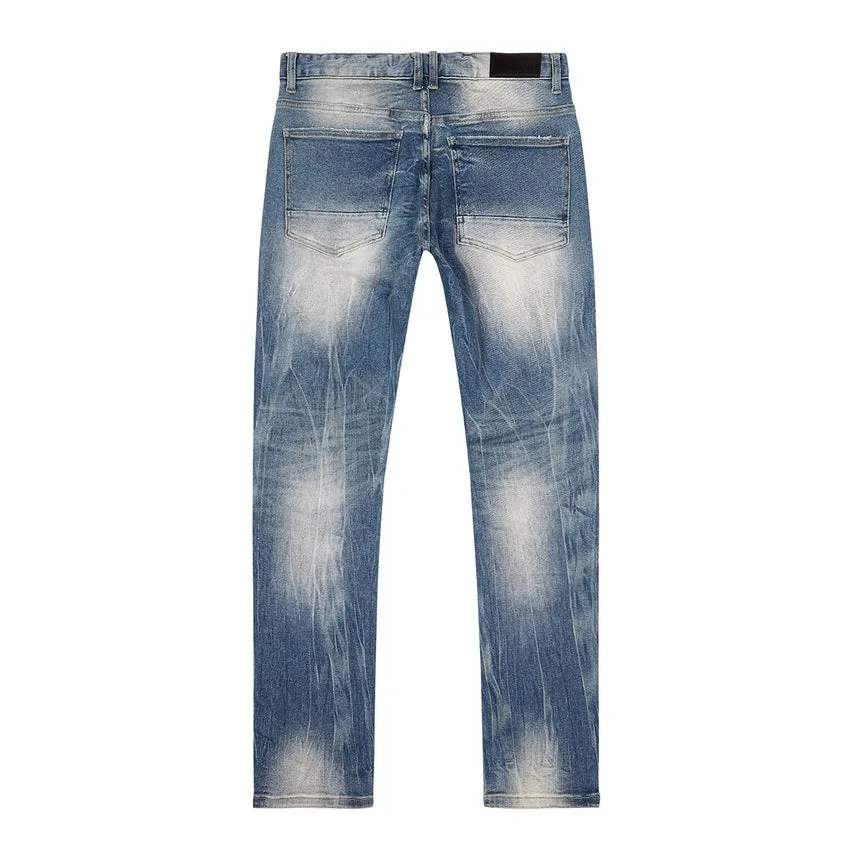 Slim Tapered Essential Premium Washed Jeans - Marion Blue