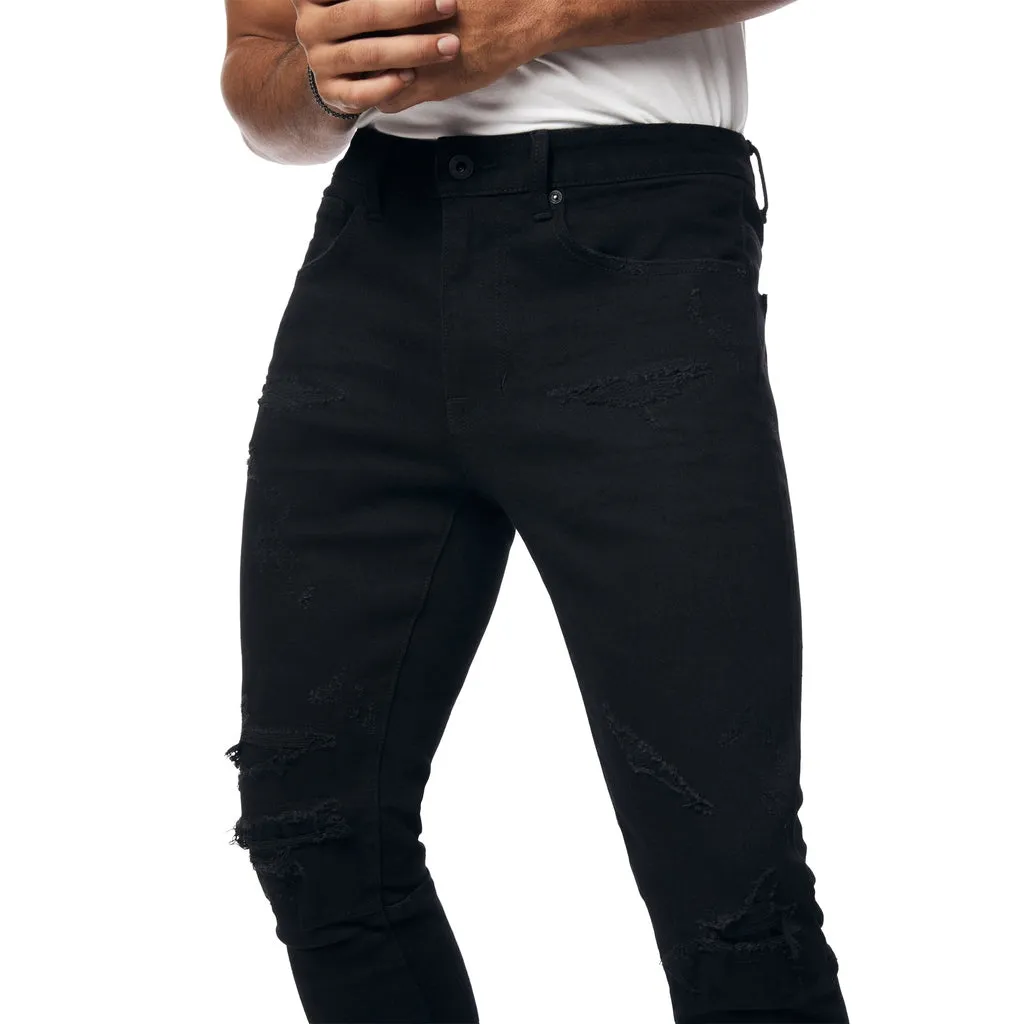 Slim Tapered Vintage Washed Jeans Jeans - Jet Black