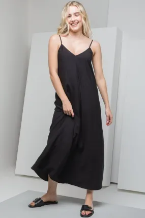 Strappy A-Line Maxi Dress Black