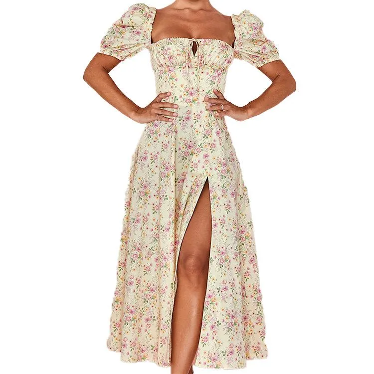 Summer Short Sleeves Floral Dresses