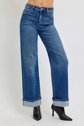 Tummy Control High Rise Cuffed Jeans