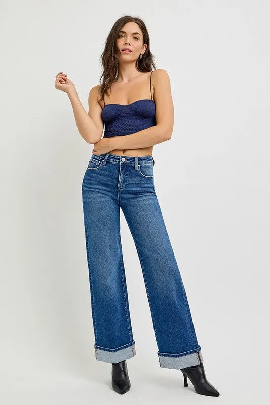 Tummy Control High Rise Cuffed Jeans