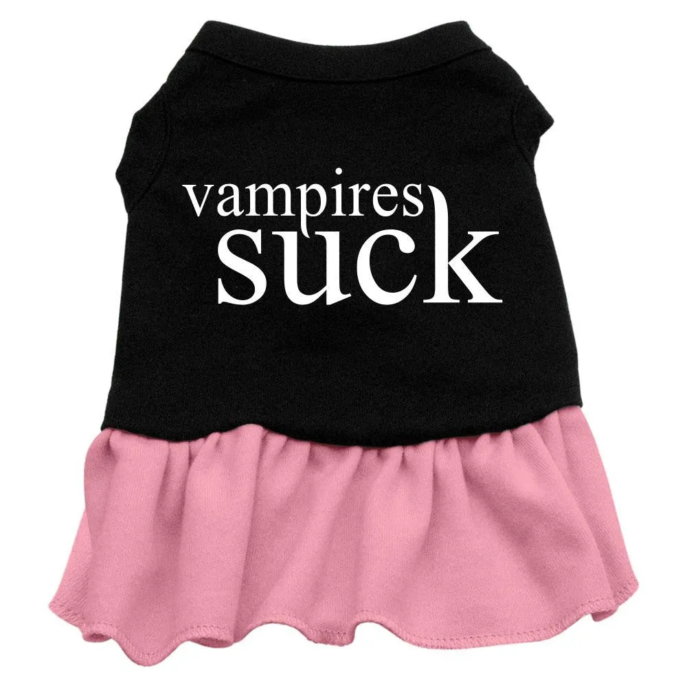 Vampires Suck Screen Print Dress Black with Pink XXL (18)