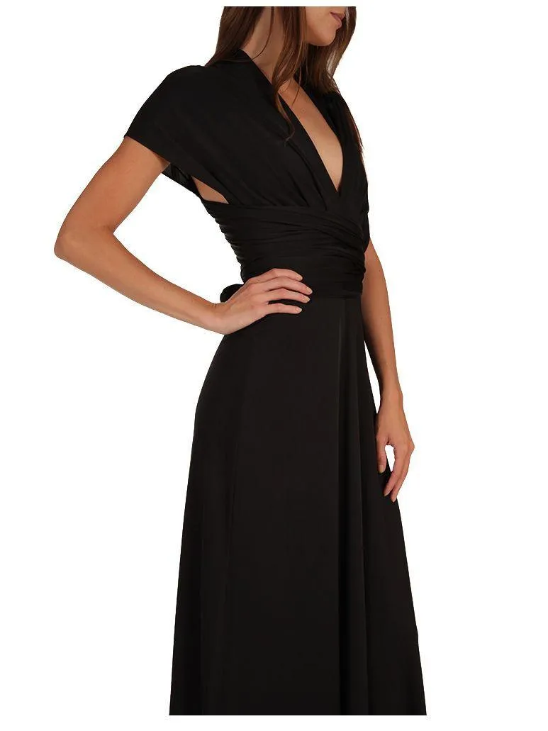 Wrap Dress - Maxi - Black